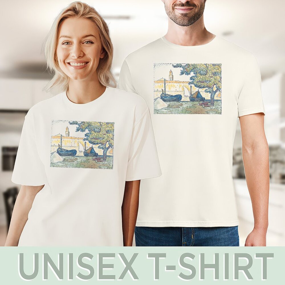 Van Gogh Boats Graphic Tee Artistic Design TShirt Art Lover Top - Picture 5 of 6